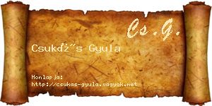 Csukás Gyula névjegykártya